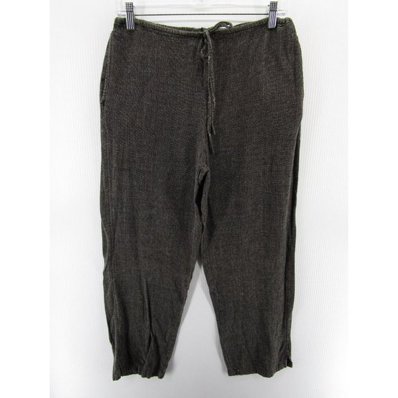 VINTAGE Chicos Pants 1 M Linen High Rise Trousers Drawstring Peasant* - Picture 1 of 10